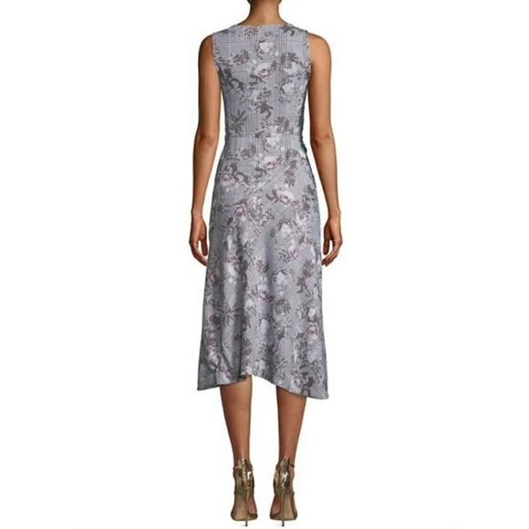 Rachel by Rachel Roy Giles Gray Floral Houndstooth Sleeveless Midi Dress - 14 - Picture 7 of 7